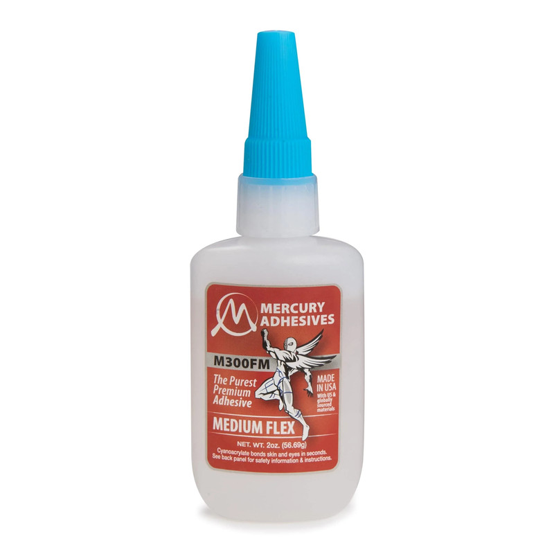 CA Glue with No-Clog Cap - Types:Medium Flex - Size:2-oz